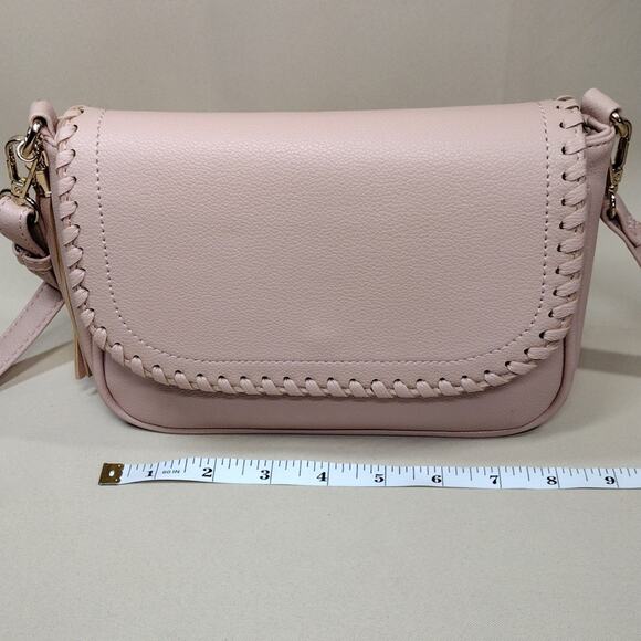 NWOT Elegant Faux Leather Fringe Casual Cute Pink Crossbody Bag Purse - Picture 5 of 13